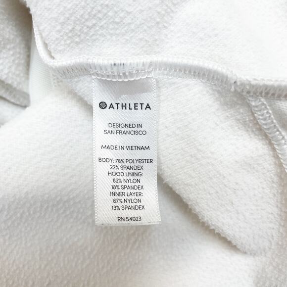Athleta Women's Boot Camp Pullover Cross Back Hoodie White Size Small - Picture 7 of 8